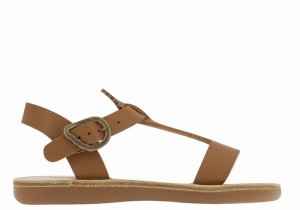 Kids' Ancient Greek Sandals Little Amber Soft Flat Sandals Dark Brown | MCZ3558TI