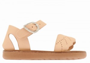 Kids' Ancient Greek Sandals Little Andromeda Soft Casual Sandals Beige | HVL8632BG