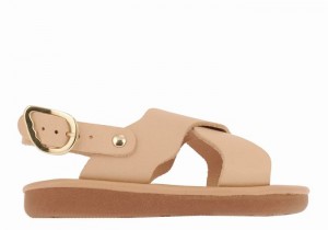 Kids' Ancient Greek Sandals Little Atokos Soft Casual Sandals Beige | FKM8130EB