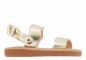 Kids' Ancient Greek Sandals Little Calamos Soft Casual Sandals Gold White | BFI5641SQ