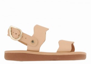 Kids' Ancient Greek Sandals Little Calamos Soft Casual Sandals Beige | ATA5827XK