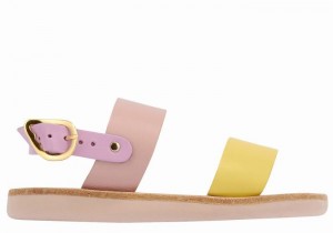 Kids' Ancient Greek Sandals Little Clio Soft Casual Sandals Yellow Pink Purple | QQM4831VB