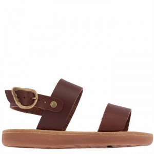 Kids' Ancient Greek Sandals Little Clio Soft Casual Sandals Coffee | HUJ4899TE