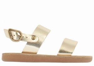 Kids' Ancient Greek Sandals Little Clio Soft Casual Sandals Gold White | FFT2747QL