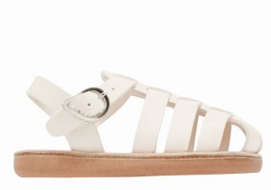 Kids' Ancient Greek Sandals Little Ektoras Soft Fisherman Sandals White | OVN8975RB