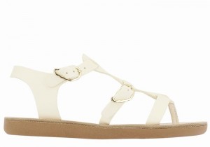 Kids' Ancient Greek Sandals Little Grace Kelly Soft Flat Sandals White | PZX6141YT