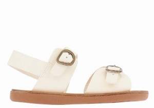 Kids' Ancient Greek Sandals Little Irini Soft Casual Sandals White | EDV2478TD