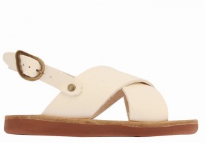 Kids' Ancient Greek Sandals Little Maria Soft Casual Sandals White | GRO241JF