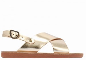 Kids' Ancient Greek Sandals Little Maria Soft Casual Sandals Gold White | IPG6263ZA