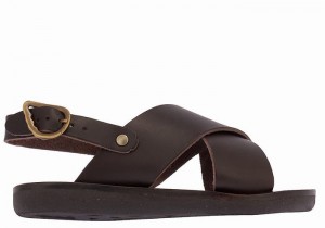 Kids' Ancient Greek Sandals Little Maria Soft Casual Sandals Chocolate | WOL1130XH