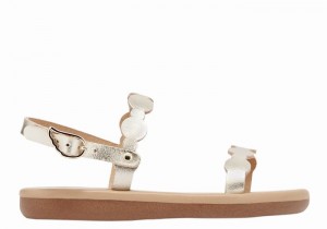 Kids' Ancient Greek Sandals Little Orion Soft Flat Sandals Gold White | DVE453LI