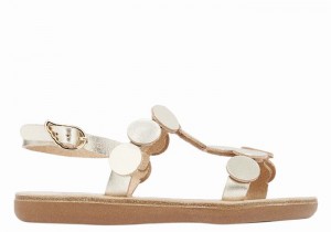 Kids' Ancient Greek Sandals Little Uranos Soft Flat Sandals Gold White | QWS2113SZ