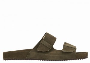 Men Ancient Greek Sandals Diogenis Slippers Dark Green | GZG4576TG