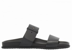 Men Ancient Greek Sandals Kimon Slide Sandals Black | FSN899MC