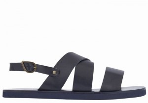 Men Ancient Greek Sandals Miltos Casual Sandals Dark Blue | IRI5594BE