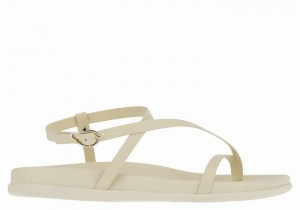 Women Ancient Greek Sandals Aimilia Back-Strap Sandals White | XJJ7011VP