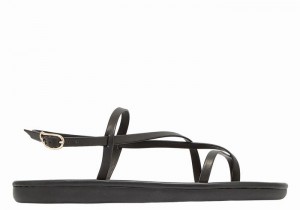 Women Ancient Greek Sandals Alethea Back-Strap Sandals Black | XJL6768TL