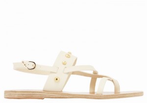 Women Ancient Greek Sandals Alethea Bee Back-Strap Sandals White | FKG2551RY