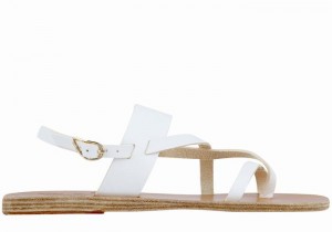 Women Ancient Greek Sandals Alethea Leather Back-Strap Sandals White | JMD8535XU