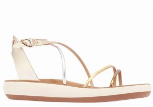 Women Ancient Greek Sandals Anastasia Comfort Ankle Strap Sandals White | XRS98100MY