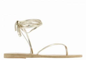 Women Ancient Greek Sandals Celia Gladiator Sandals Gold White | FNP5413QX