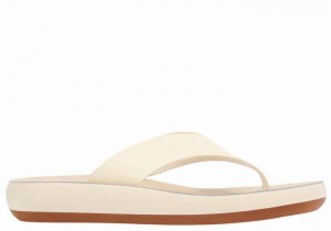 Women Ancient Greek Sandals Charys Comfort Flip Flops White | YXA1759QN