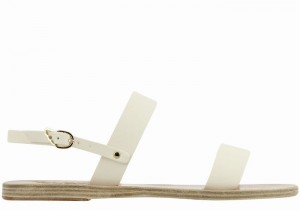 Women Ancient Greek Sandals Clio Back-Strap Sandals White | EBF3889VB