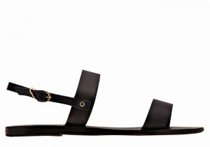 Women Ancient Greek Sandals Clio Back-Strap Sandals Black | ZSN753OA