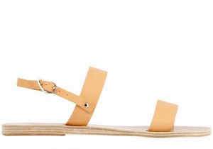 Women Ancient Greek Sandals Clio Back-Strap Sandals Beige | WGX3810SS