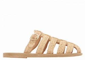 Women Ancient Greek Sandals Cosmia Fisherman Sandals Beige | IVX656VW