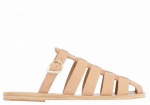 Women Ancient Greek Sandals Cosmia Fisherman Sandals Beige | IWT8998ME