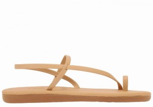 Women Ancient Greek Sandals Euterpe Toe-Post Sandals Beige | KGS6396UA