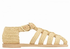 Women Ancient Greek Sandals Homeria Fisherman Sandals Beige | JDO9074UL