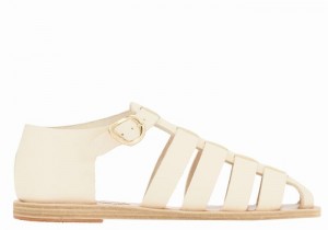 Women Ancient Greek Sandals Homeria Fisherman Sandals White | MHI696DI