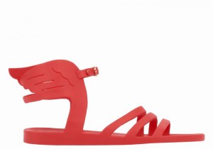 Women Ancient Greek Sandals Ikaria Ankle Strap Sandals Red | NYY5279ZX