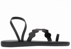 Women Ancient Greek Sandals Koralia Toe-Post Sandals Black | UNM5650FN