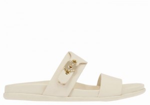 Women Ancient Greek Sandals Latria Slide Sandals White | AXN701QY