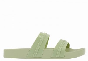 Women Ancient Greek Sandals Meli Slide Sandals Green | KDK3451SP