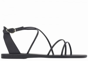 Women Ancient Greek Sandals Meloivia Ankle Strap Sandals Black | XXH1919EI