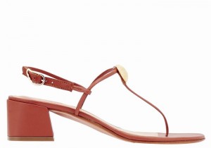 Women Ancient Greek Sandals Mistida Heeled Sandals Red | HGI5469WI