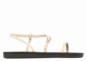 Women Ancient Greek Sandals Niove Back-Strap Sandals White | VWQ9171JX