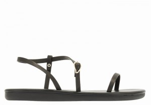 Women Ancient Greek Sandals Niove Back-Strap Sandals Black | EXK868KI