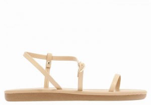 Women Ancient Greek Sandals Niove Back-Strap Sandals Beige | GQS7912ZE