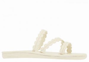 Women Ancient Greek Sandals Oceanis Slide Sandals White | EZF9681IU