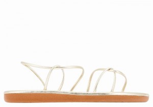 Women Ancient Greek Sandals Proorismos Back-Strap Sandals Gold White | IXN3621DE