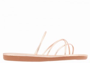 Women Ancient Greek Sandals Pu Slide Sandals Rose Gold | HJB7988OR