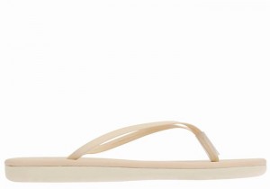 Women Ancient Greek Sandals Saionara Flip Flops White | RIK7567FJ