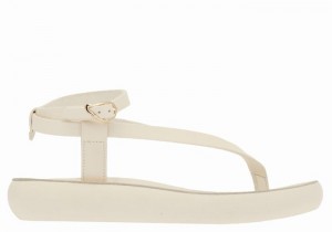 Women Ancient Greek Sandals Salomi Comfort Ankle Strap Sandals White | GCT5169WE