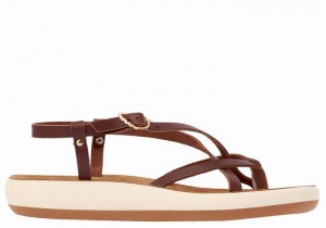 Women Ancient Greek Sandals Semele Comfort Back-Strap Sandals Coffee | XOZ8828RP