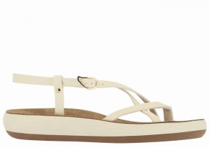 Women Ancient Greek Sandals Semele Comfort Back-Strap Sandals White | RBS278BM